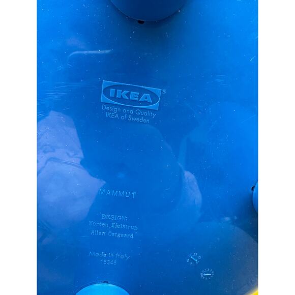 Set of 2 Vintage IKEA 1990s MAMMUT Blue Four Legged Stools rare ! Fast shipping - Picture 7 of 10